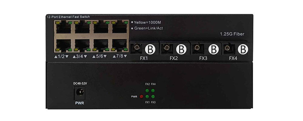 POE收发器-CM-4G08TP(SC)B端-千兆4光8电B端